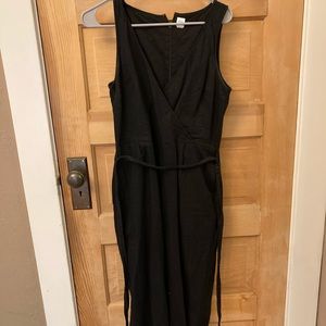 Linen jumpsuit in black